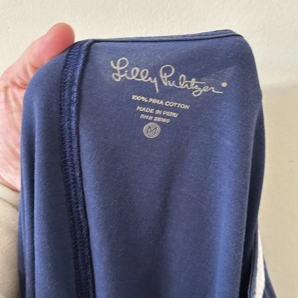 Lilly Pulitzer Brewster Dress Navy 100% Pima Cotton Size Medium - Picture 9 of 9